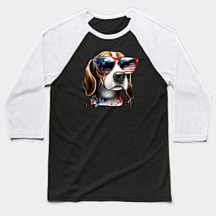 Beagle 4th of July Baseball T-Shirt